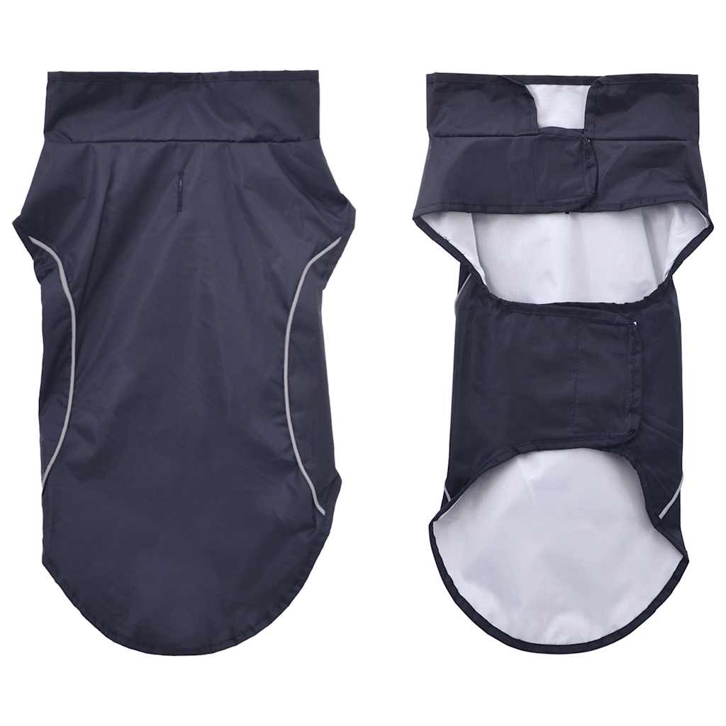 Hondenregenjas met reflecterende strips polyester blauw XS