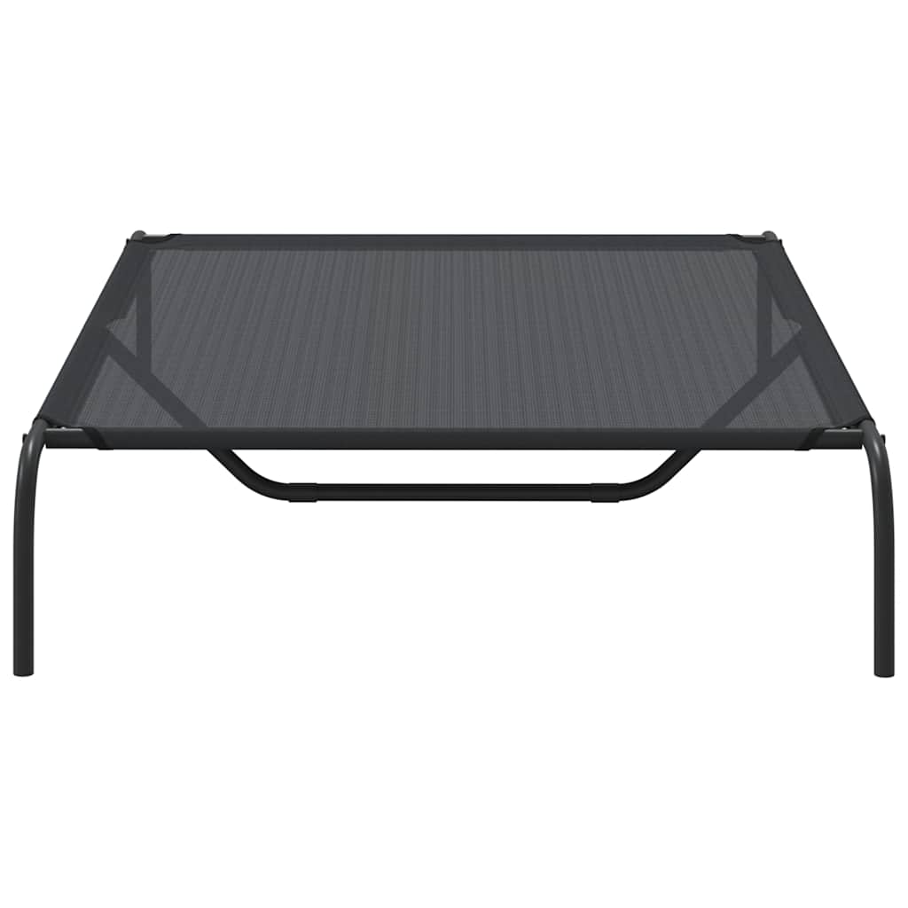 Hondenmand verhoogd 130x80x20 cm textiel en staal zwart