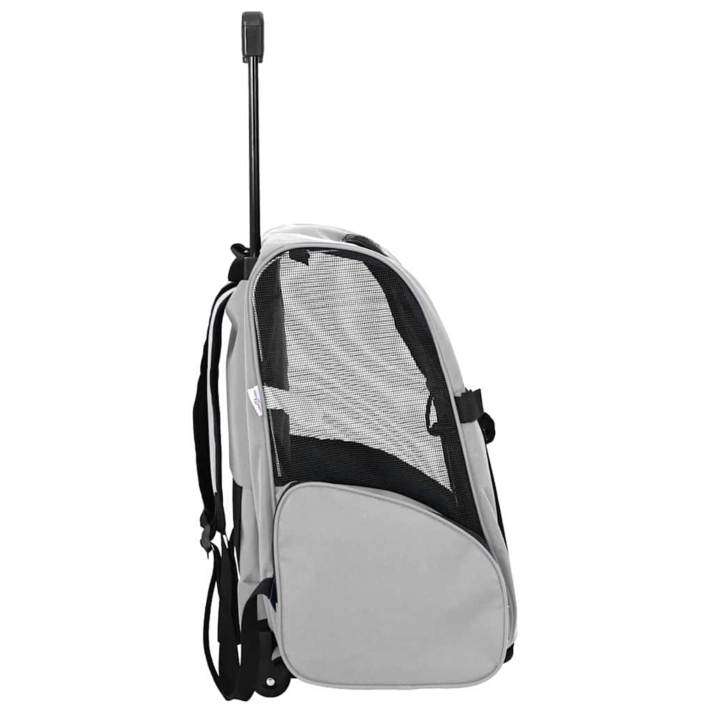 Huisdierentrolley 3-in-1 48x32x(57-106) cm oxford stof grijs