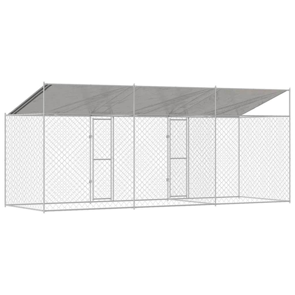 Hondenbench Zilver 600 x 200 x 256 cm Gegalvaniseerd staal