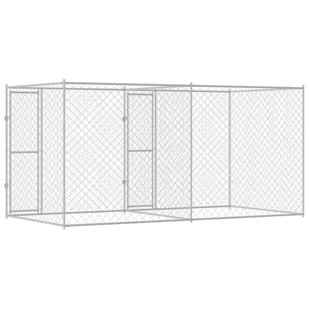 Hondenbench Zilver 400 x 200 x 200 cm Gegalvaniseerd staal
