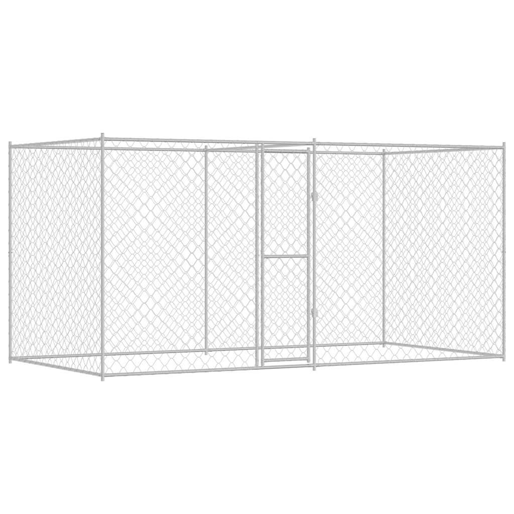 Hondenbench Zilver 400 x 200 x 256 cm Gegalvaniseerd staal