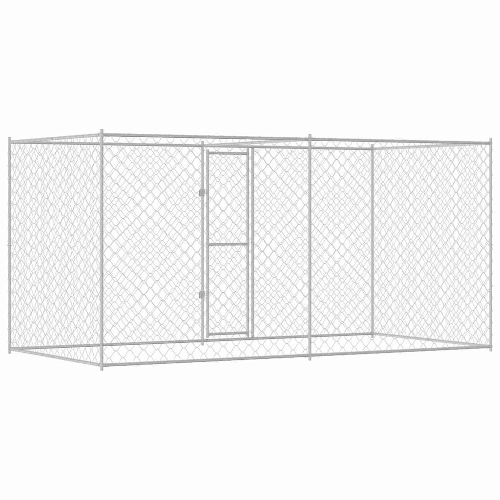Hondenbench Zilver 400 x 200 x 256 cm Gegalvaniseerd staal