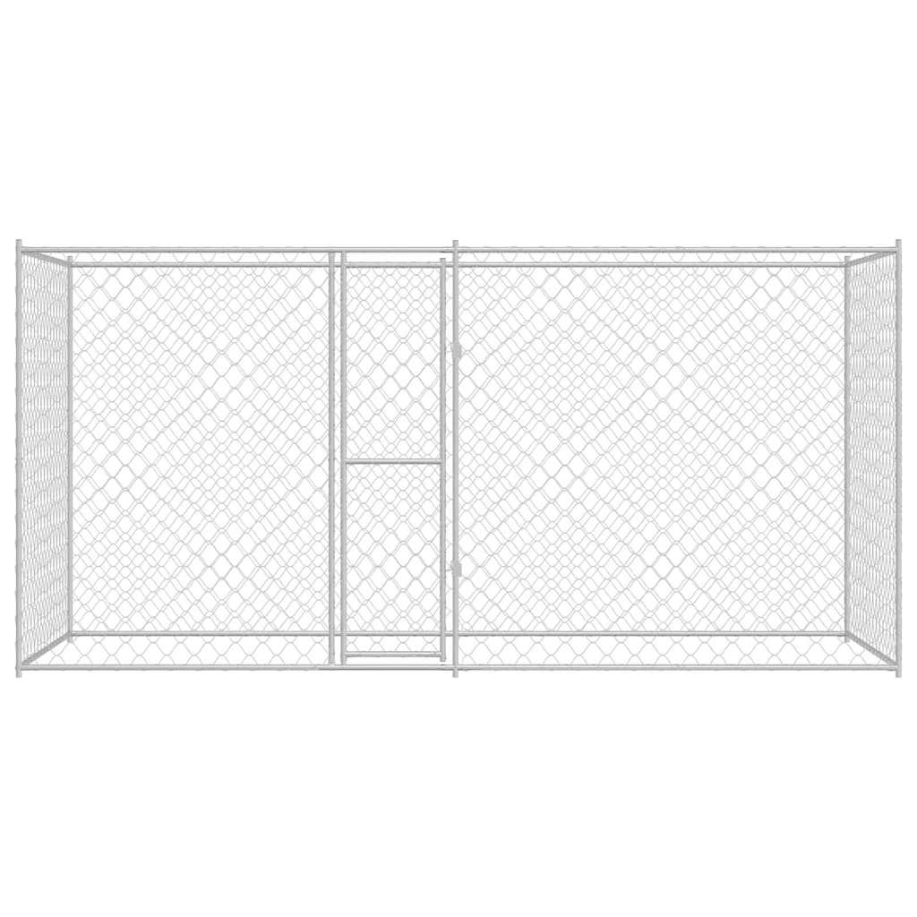 Hondenbench Zilver 400 x 200 x 256 cm Gegalvaniseerd staal
