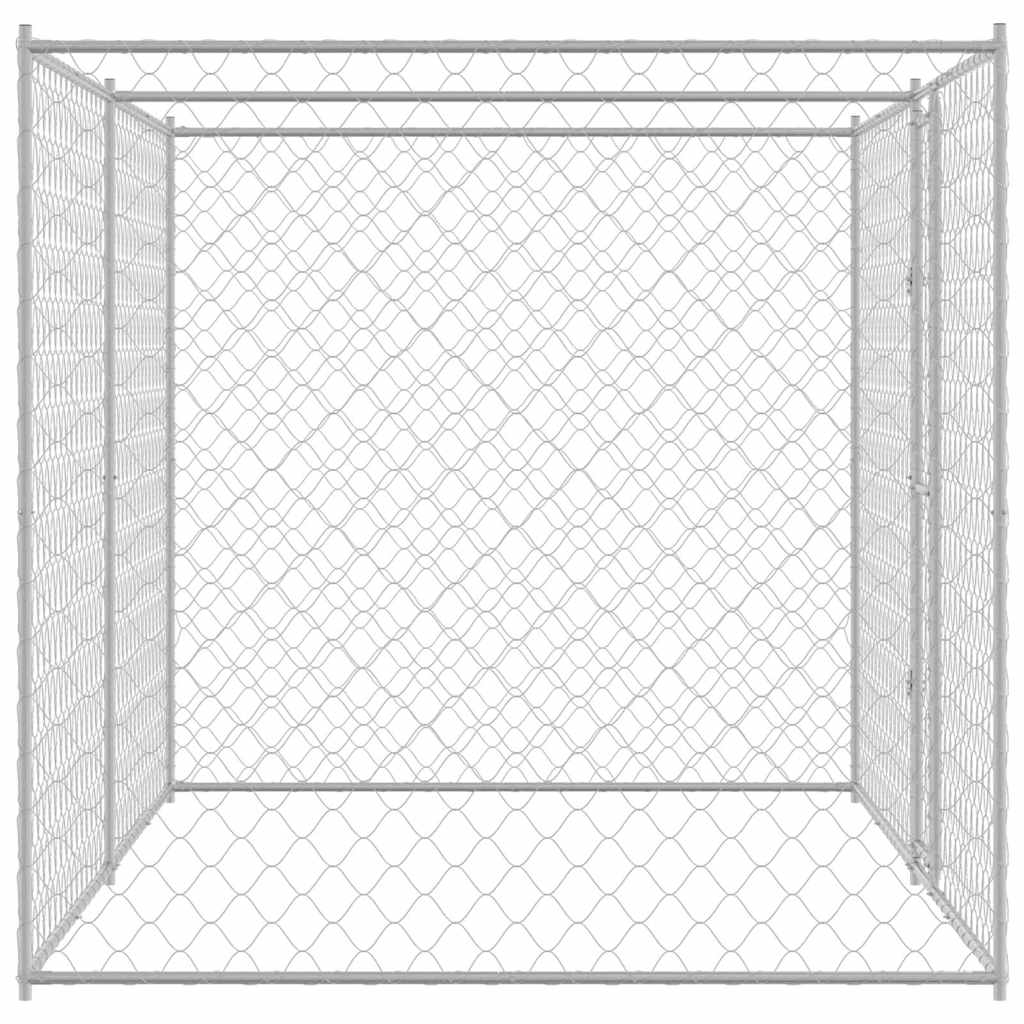 Hondenbench Zilver 400 x 200 x 256 cm Gegalvaniseerd staal