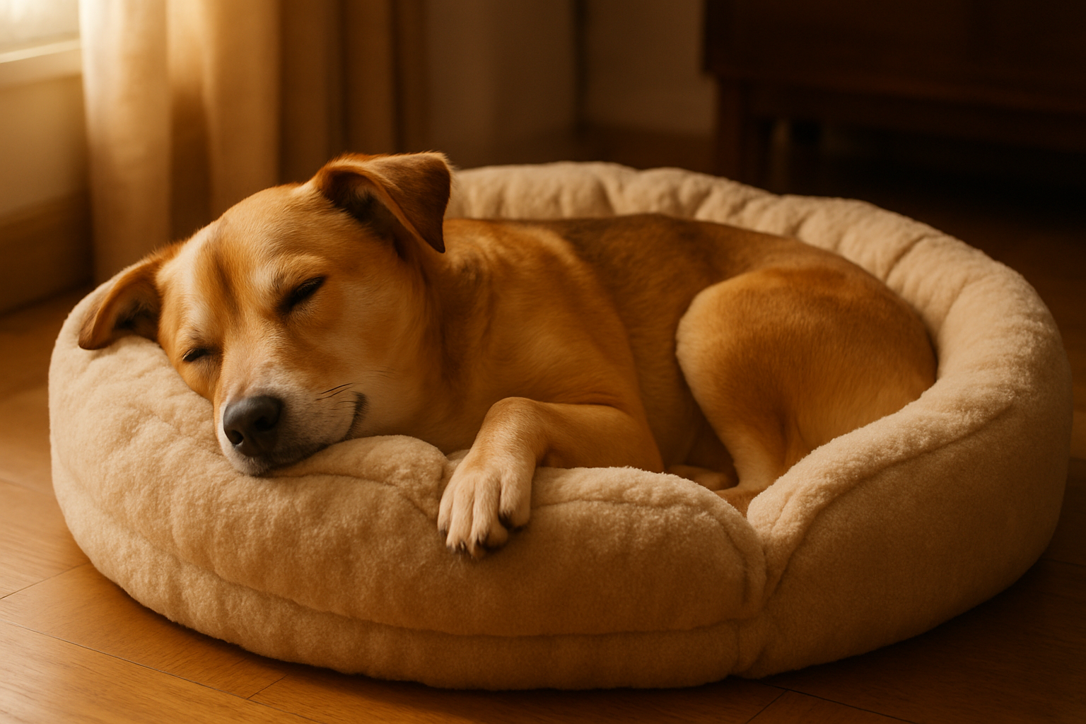 hond in een hondenmand